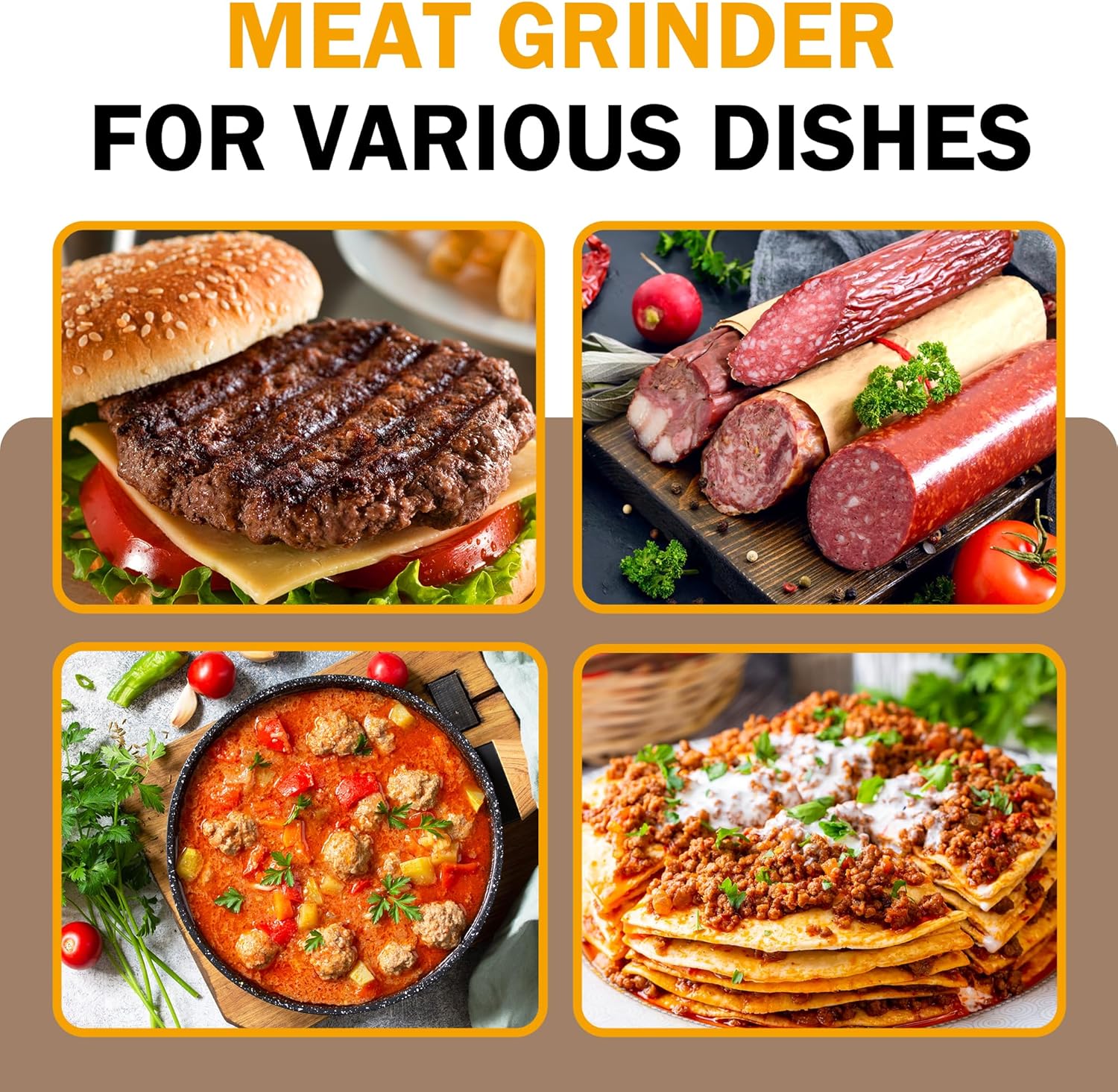 #8 Electric Meat Grinder, 575W with 2 Meat Claws and 1 Brush