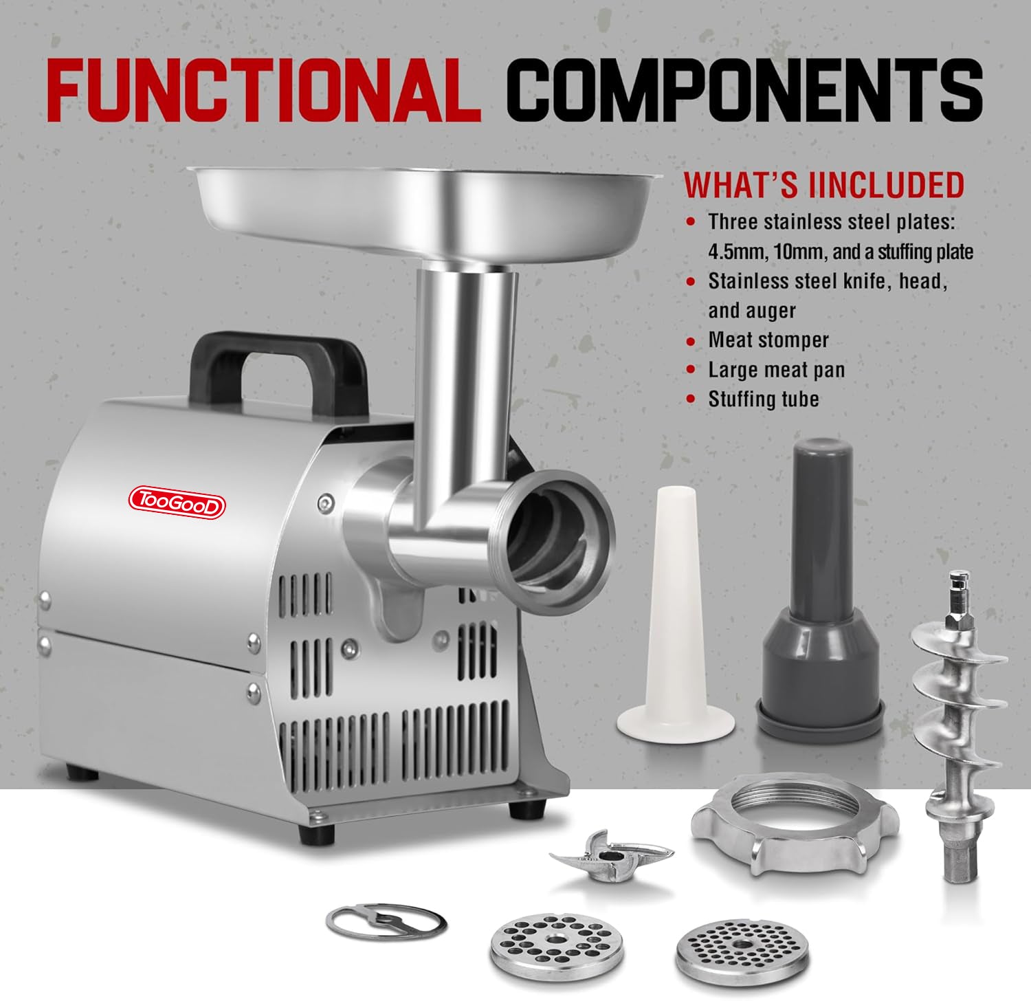 #8 Meat Grinders, 0.4HP 260lbs/H, ETL Approved