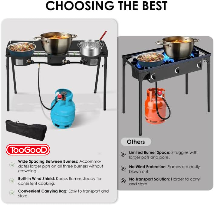 Three Burner Outdoor Portable Camping Gas Stove