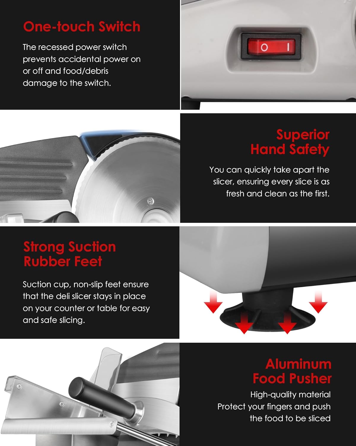 8.7" Meat Slicer with Removable Stainless Steel Blade
