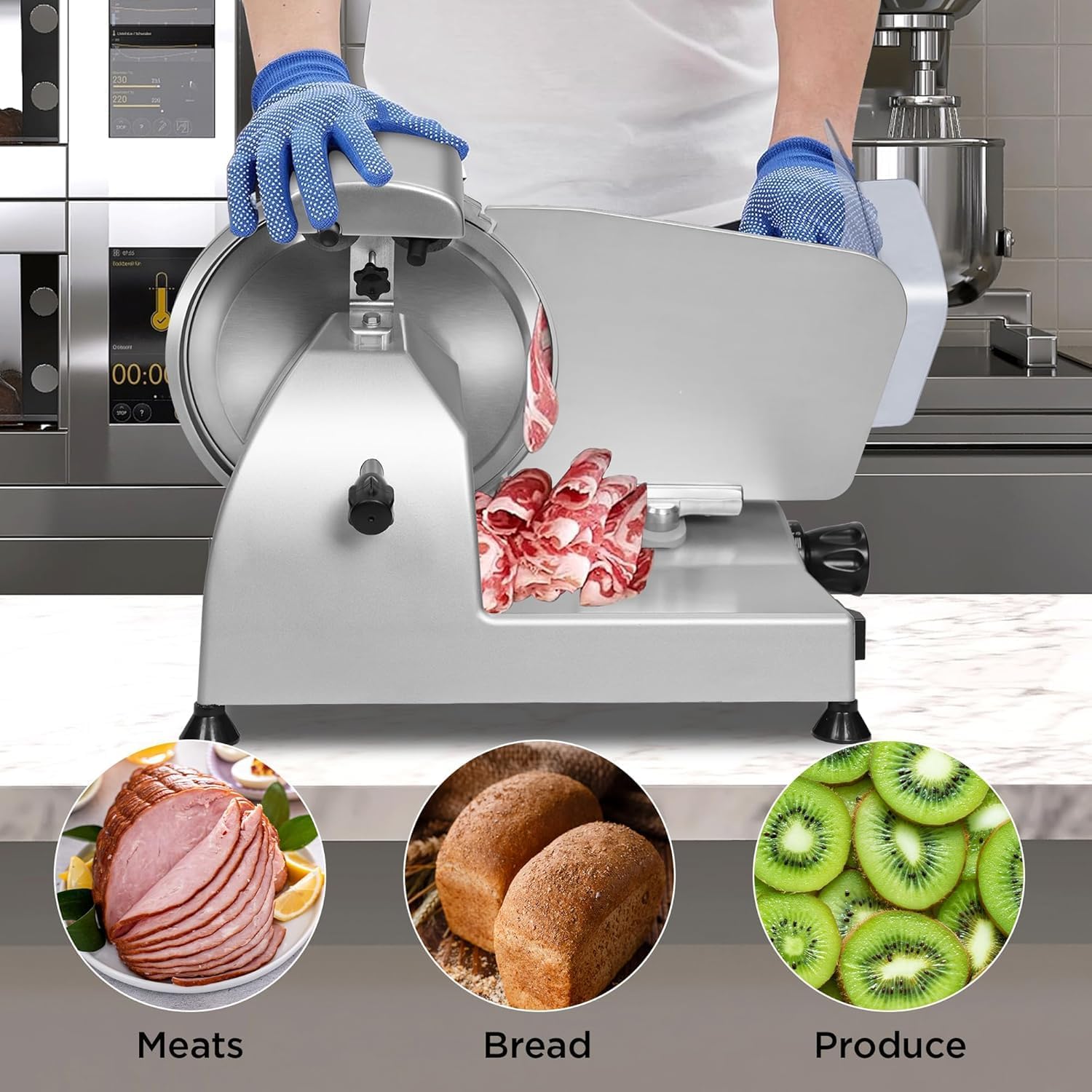 10" Commercial Meat Slicer, 340W, Electric Deli Slicer
