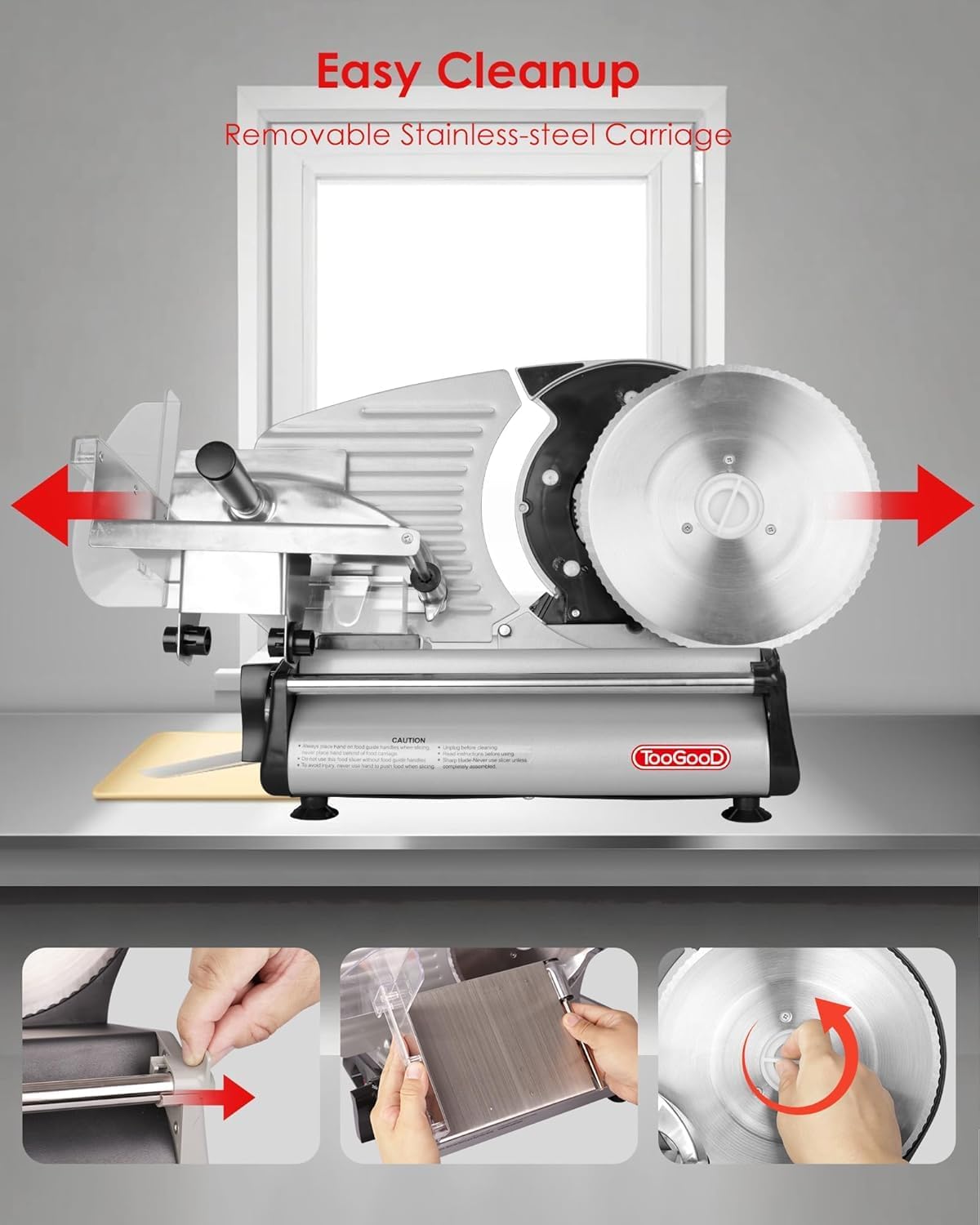 Electric Meat Slicer Machine for Home, 8.7" Deli Food Slicer