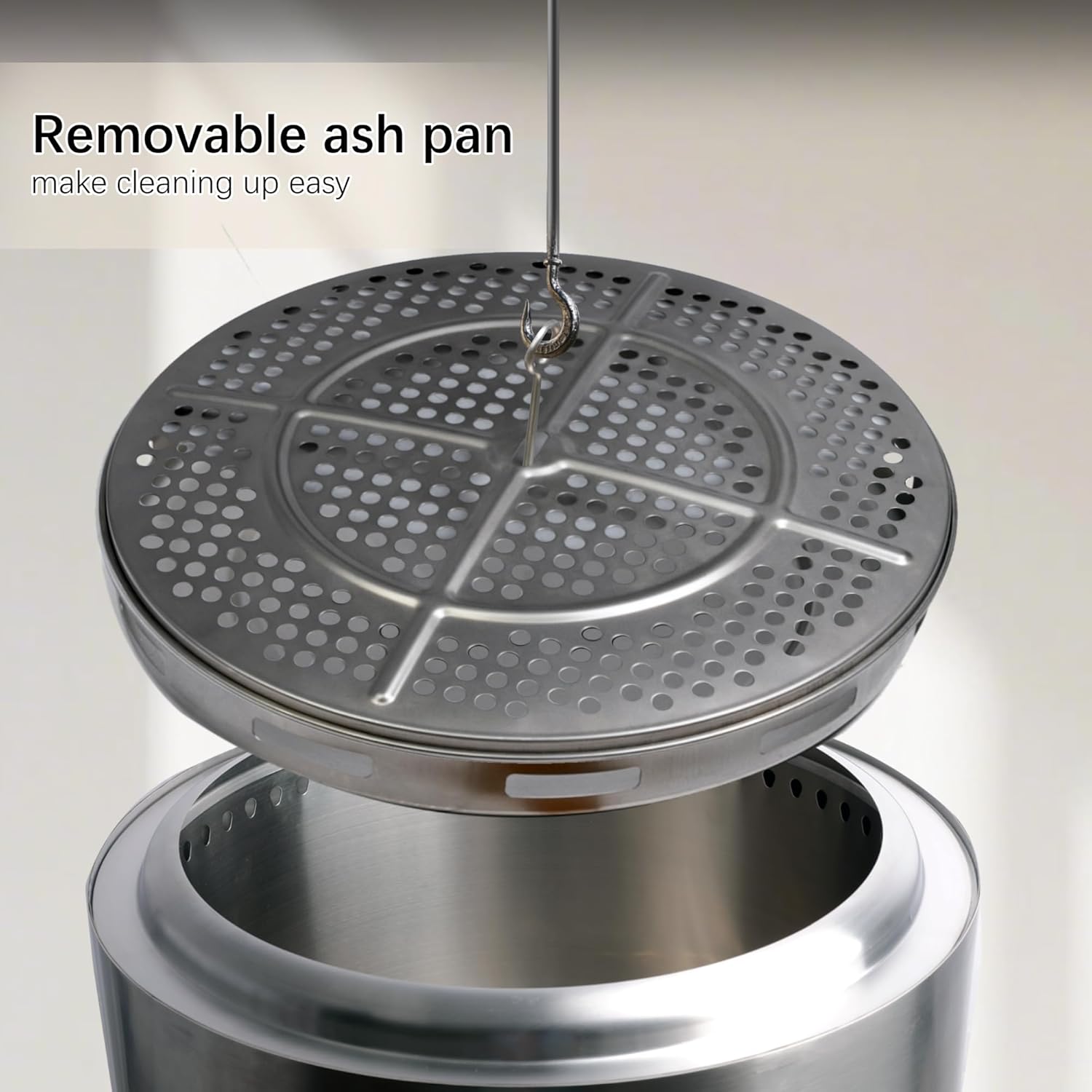 19'' Portable Wood Burning Smokeless Fire Pit with Removable Ash Pan