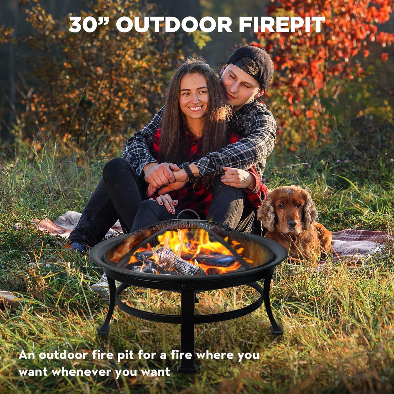 30In Outdoor Wood Burning Fire Pit