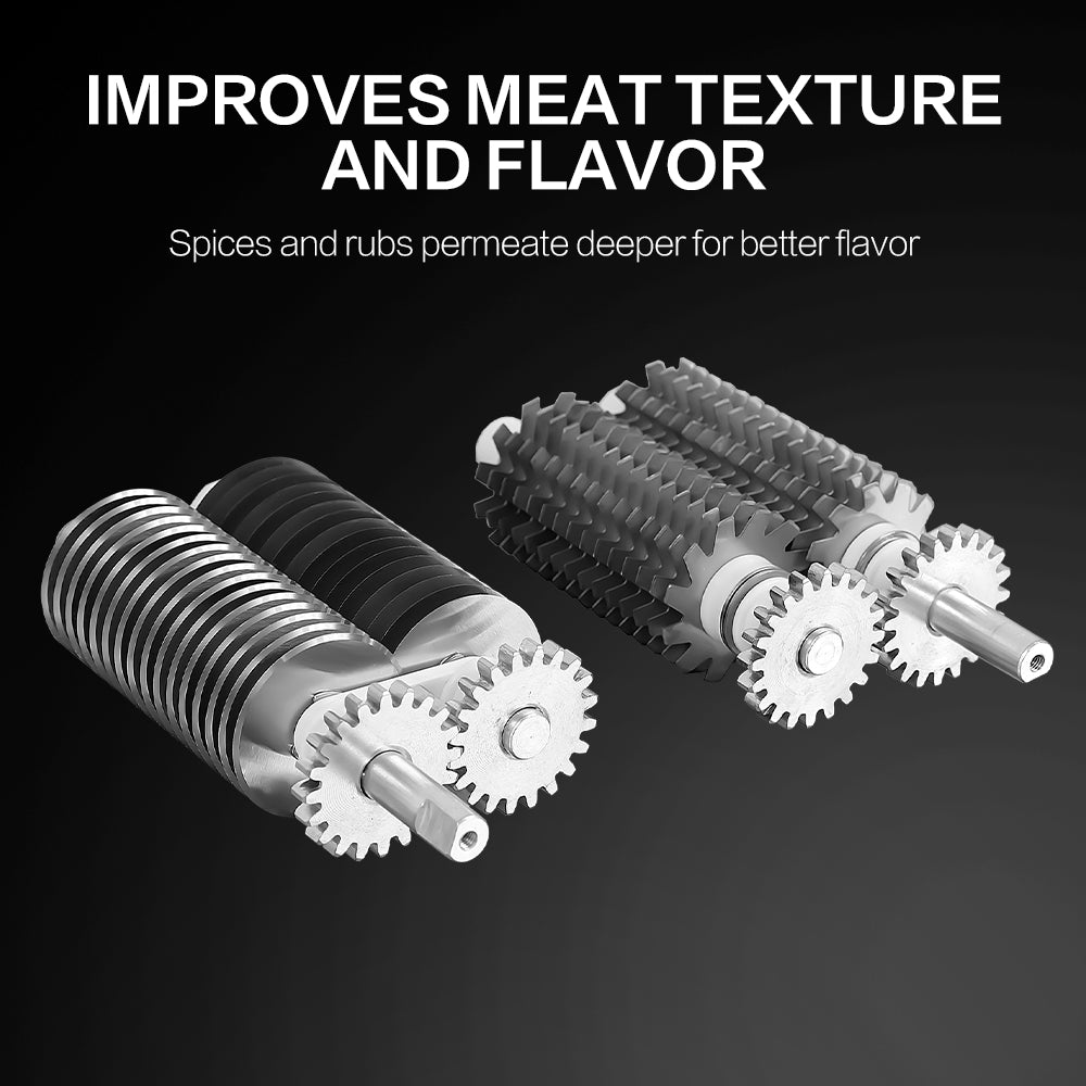 2-in-1 Meat Tenderizer & Slicer, 2 Set of Blades, Countertop-Friendly Size
