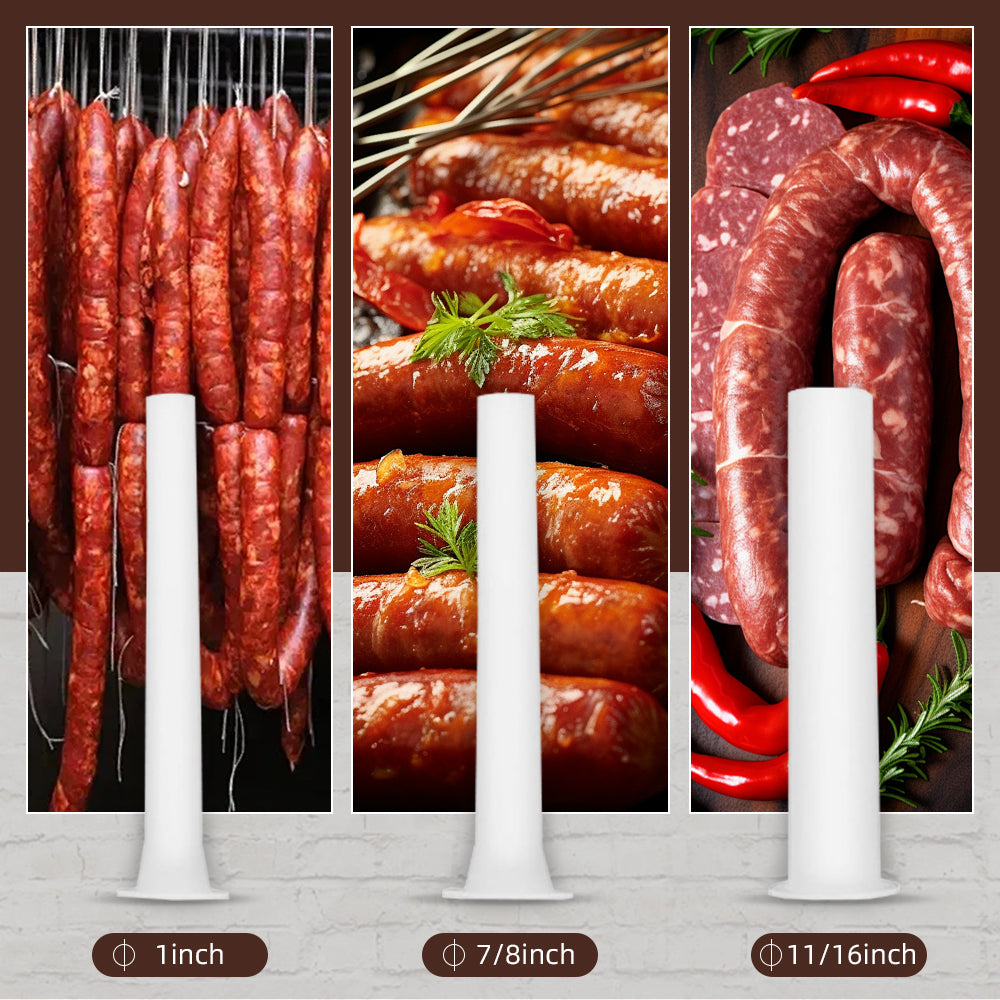 2L Sausage Stuffer, Stainless Steel Cylinder,  3 Tube Size, Easy to Clean